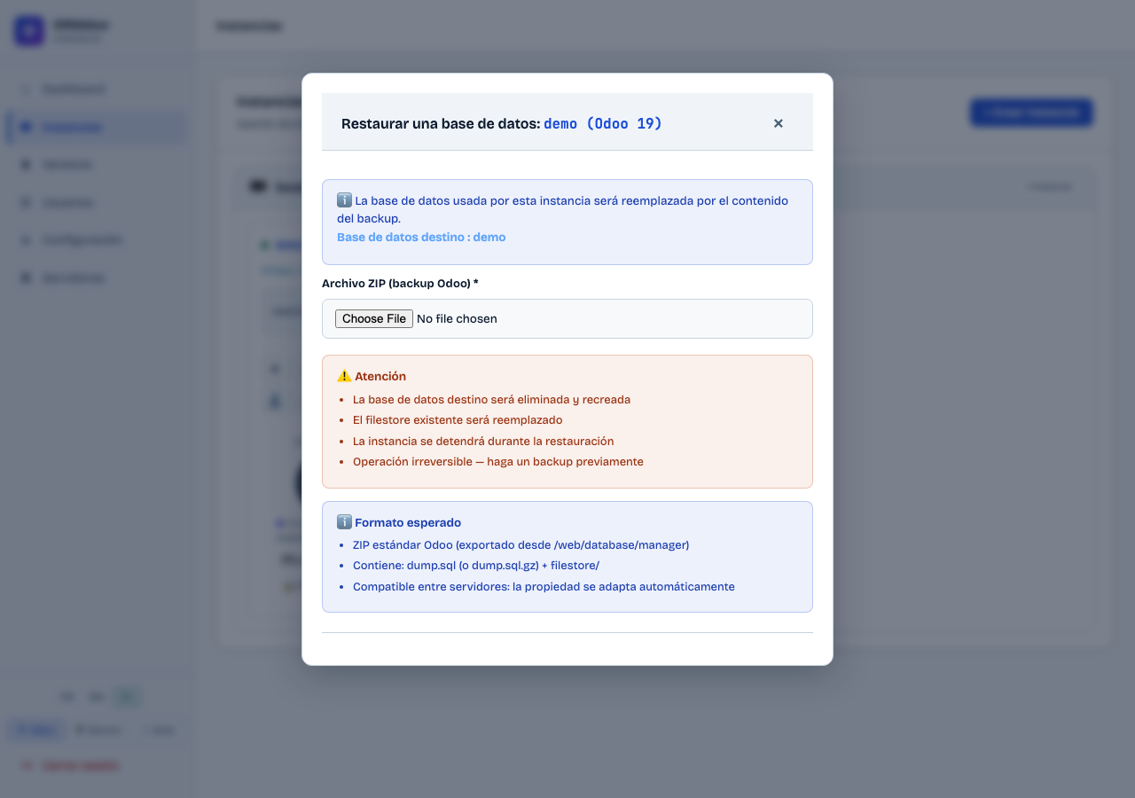 Ventana de restauración